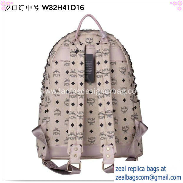 High Quality Replica MCM Medium Top Studs Backpack MC4232 Beige